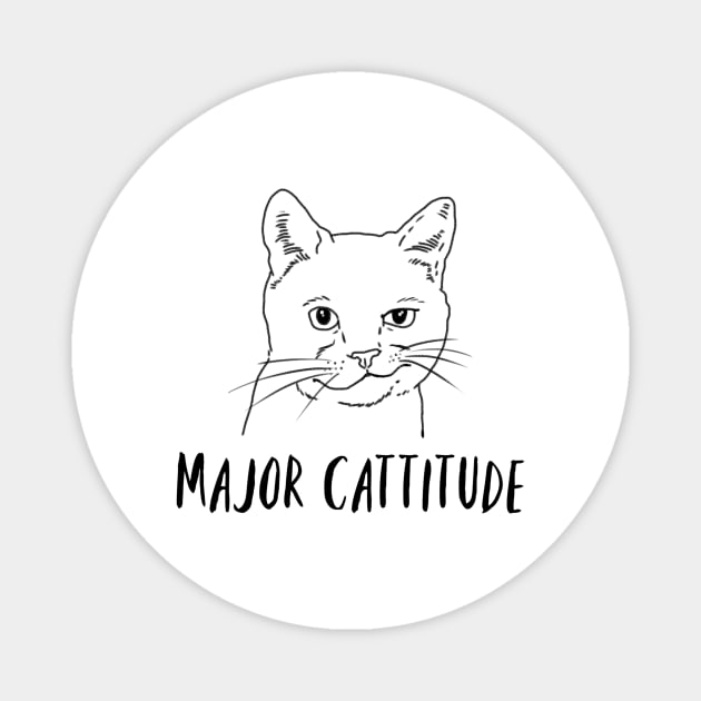 Major Cattitude, Funny Cat Gift Magnet by sockdogs